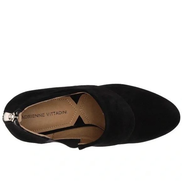 Adrienne Vittadini LEATHER WOMENS HEELED BOOTS SIZE 9.5 velvet black shoes - Picture 12 of 12